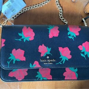 Kate Spade Madison Rose Flap Printed Rose Toss Crossbody Bag